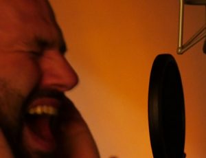 Our lead vocalist Peter Moltmaker in the studio